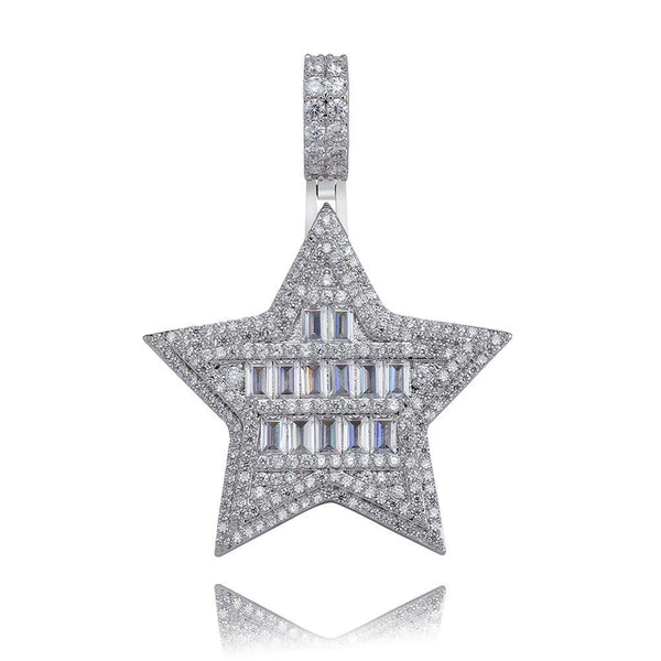 BAGUETTE STAR PENDANT 14K - ICECI