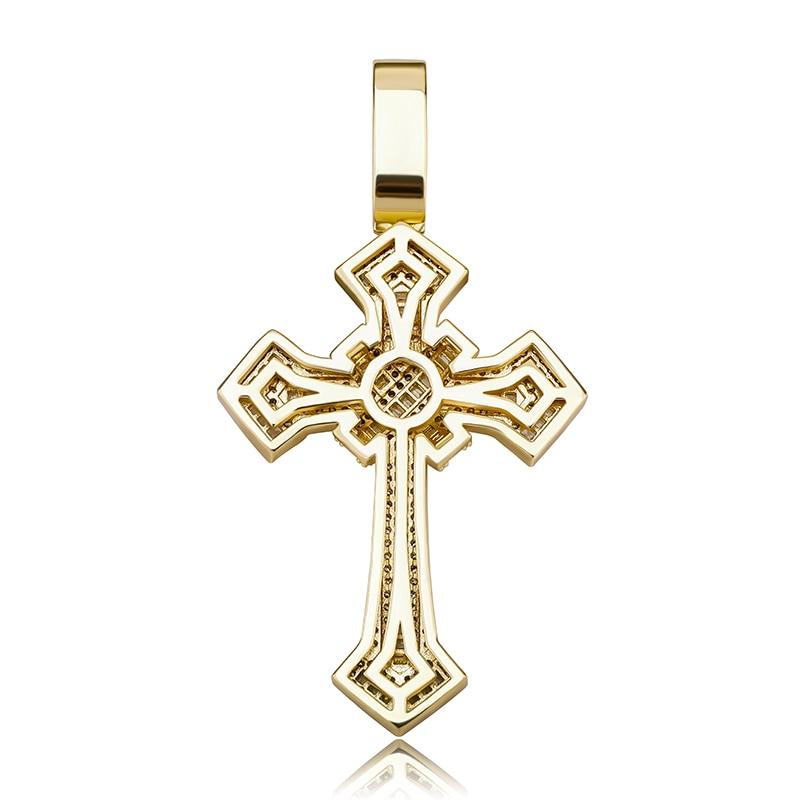 BAGUETTE X CROSS PENDANT 14K - ICECI