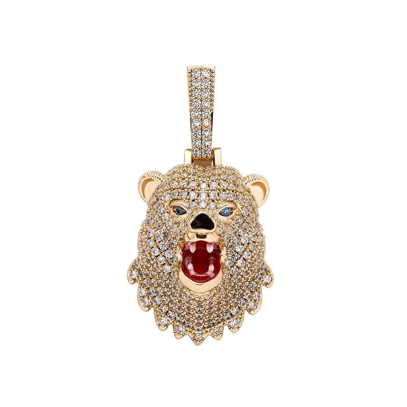 BEAR HEAD PENDANT 14K - ICECI