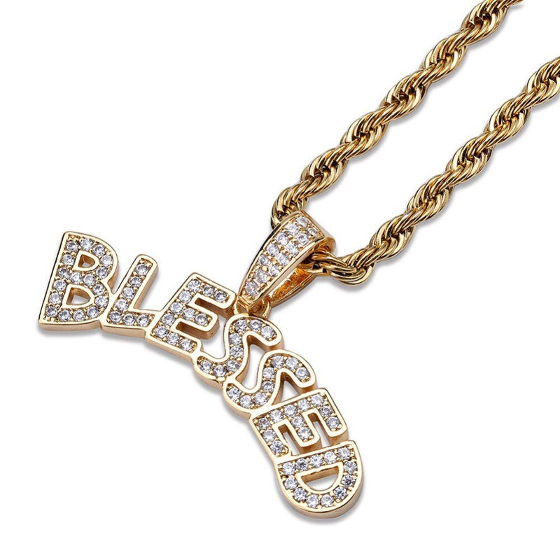 Blessed Bubble Letters Pendant 18K - ICECI