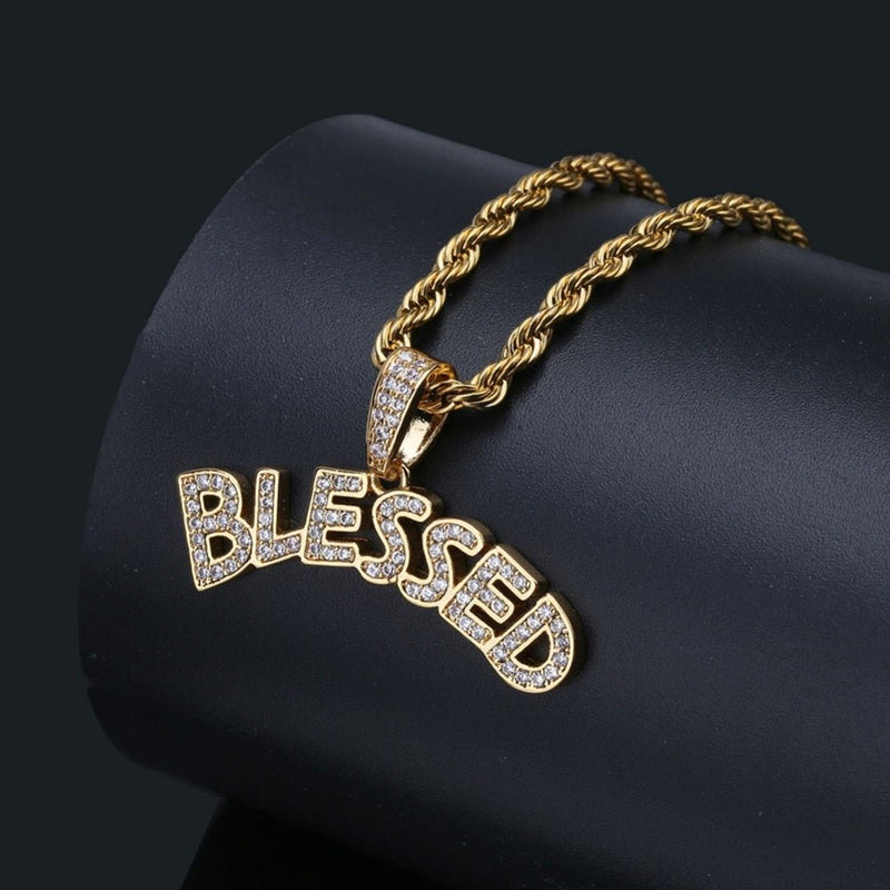 Blessed Bubble Letters Pendant 18K - ICECI