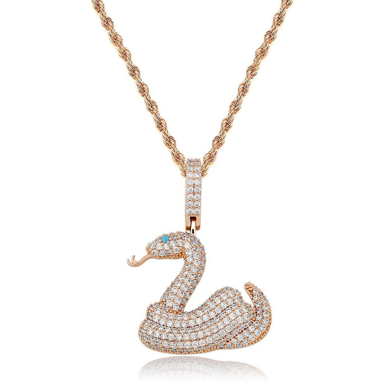 BLUE EYED SNAKE PENDANT 14K - ICECI