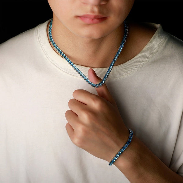 Blue Tennis Chain 14K - ICECI