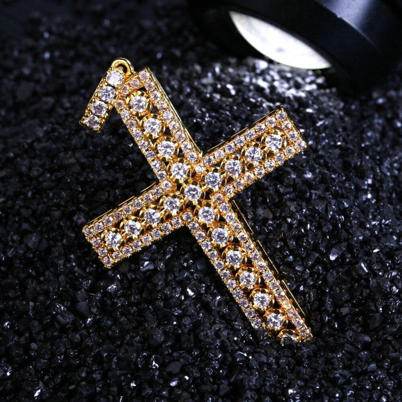 Bubbly Cross Pendant 18K - ICECI