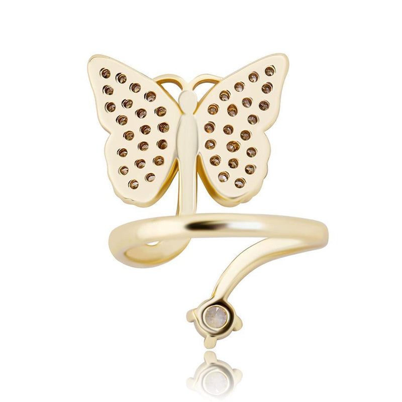 BUTTERFLY NAIL RING 14K - ICECI