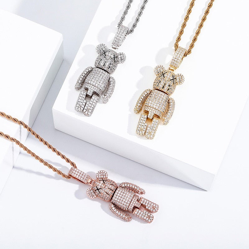 Cartoon Bear Doll Pendant 14K - ICECI