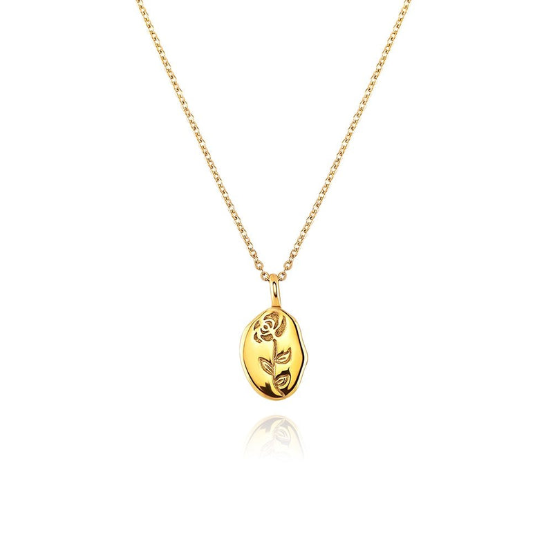 Carved Rose Pendant 14K - ICECI