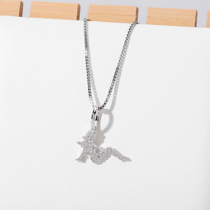 CHARM LADY PENDANT 14K X STERLING SILVER - ICECI