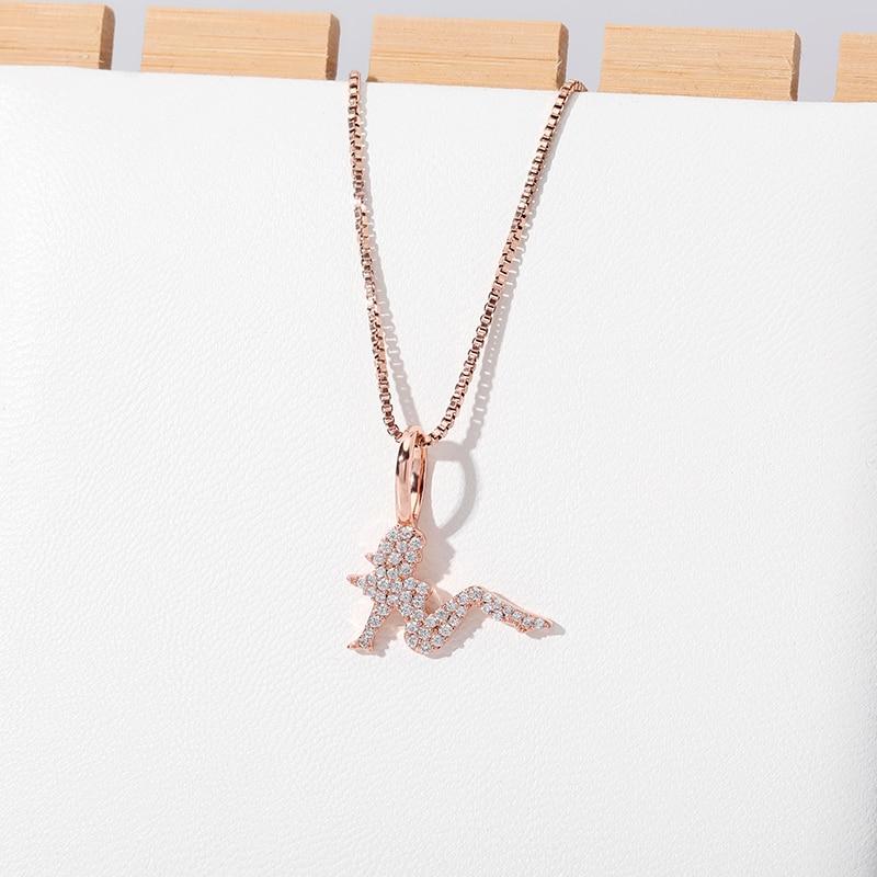 CHARM LADY PENDANT 14K X STERLING SILVER - ICECI