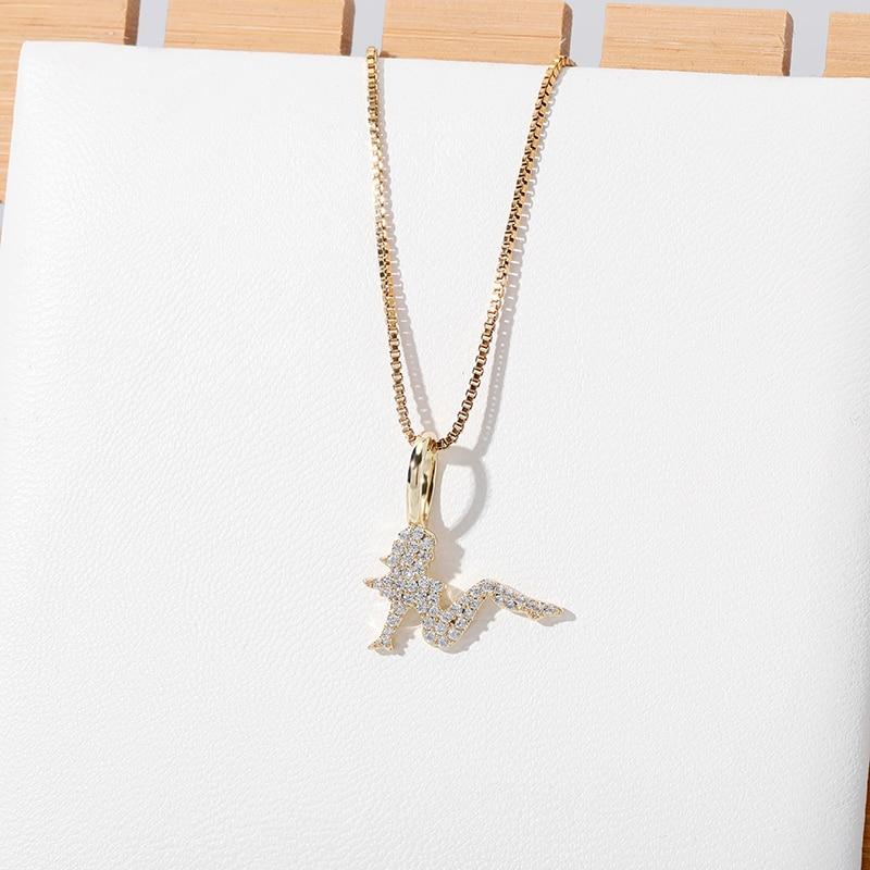 CHARM LADY PENDANT 14K X STERLING SILVER - ICECI