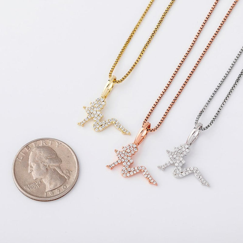 CHARM LADY PENDANT 14K X STERLING SILVER - ICECI