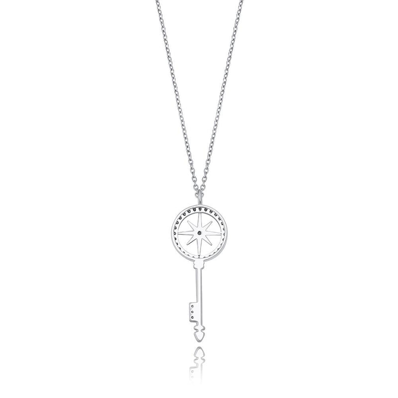 COMPASS KEY PENDANT 14K X STERLING SILVER - ICECI