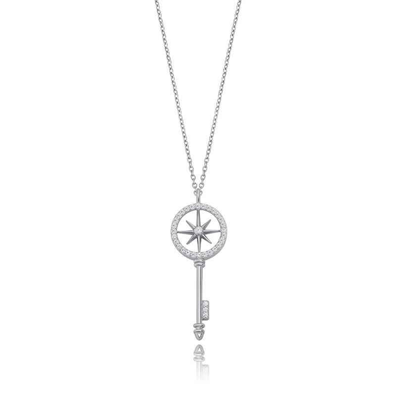 COMPASS KEY PENDANT 14K X STERLING SILVER - ICECI