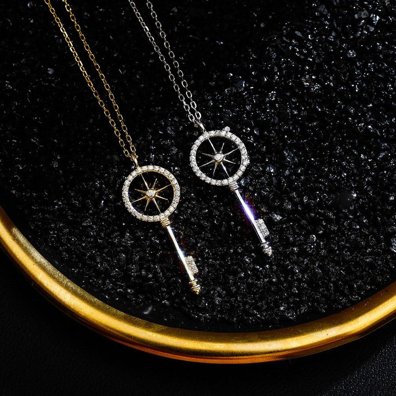 COMPASS KEY PENDANT 14K X STERLING SILVER - ICECI