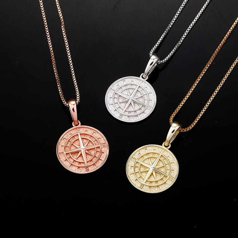 COMPASS PENDANT 14K X STERLING SILVER - ICECI