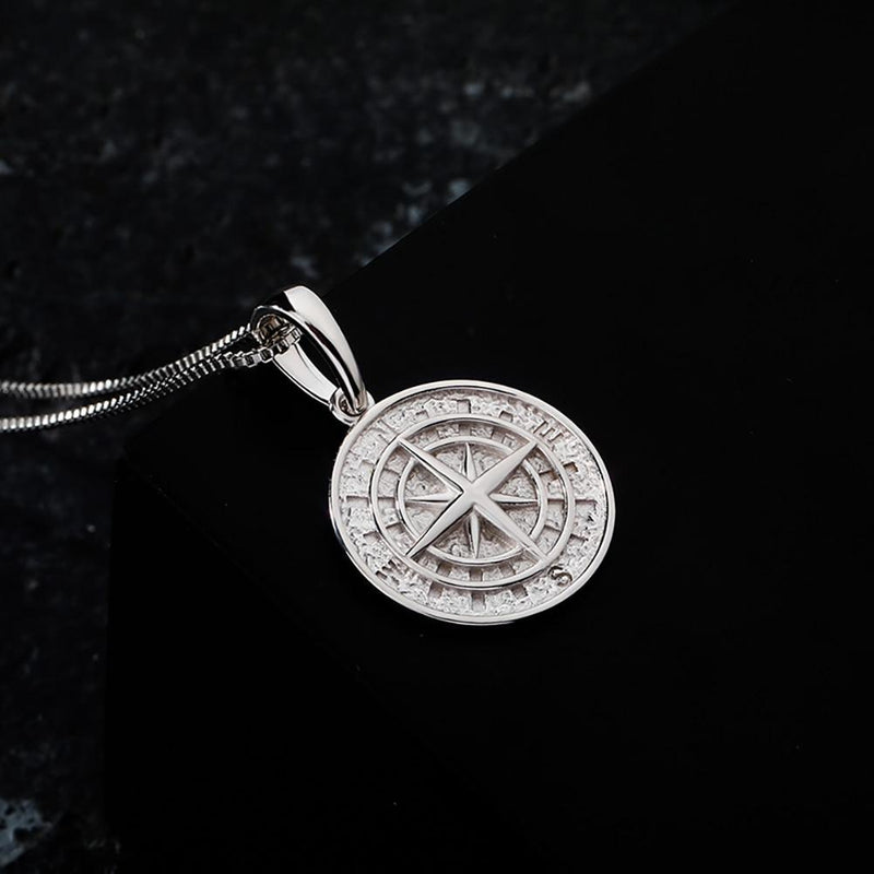 COMPASS PENDANT 14K X STERLING SILVER - ICECI