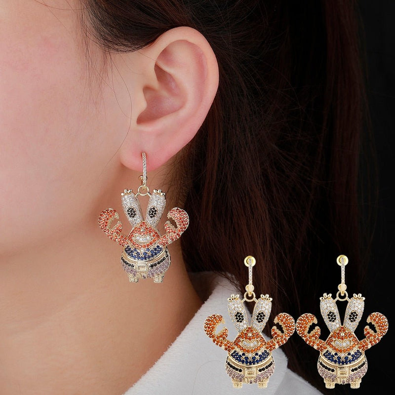 Crab Cartoon Earrings 14K - ICECI