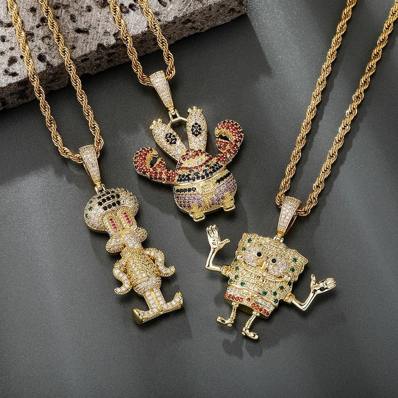 Crab Cartoon Pendant 14K - ICECI