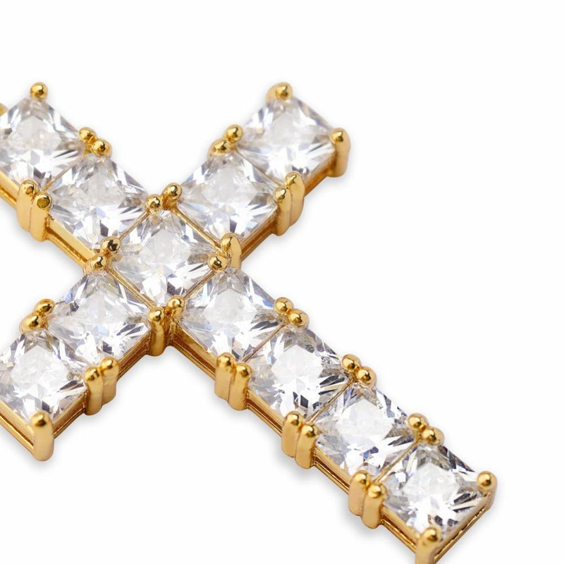 CROSS DROP EARRINGS 18K - ICECI