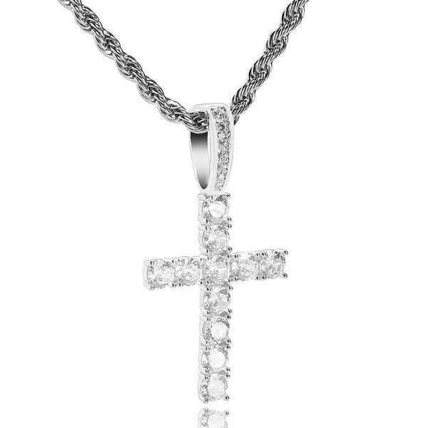 CROSS PENDANT 14K X STERLING SILVER - ICECI