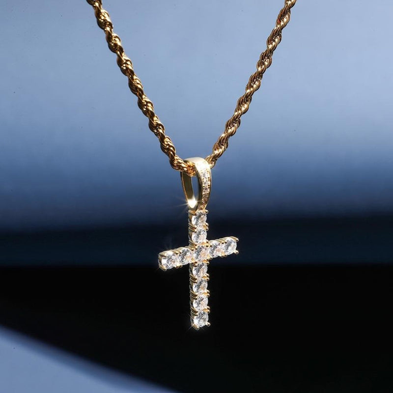 CROSS PENDANT 14K X STERLING SILVER - ICECI