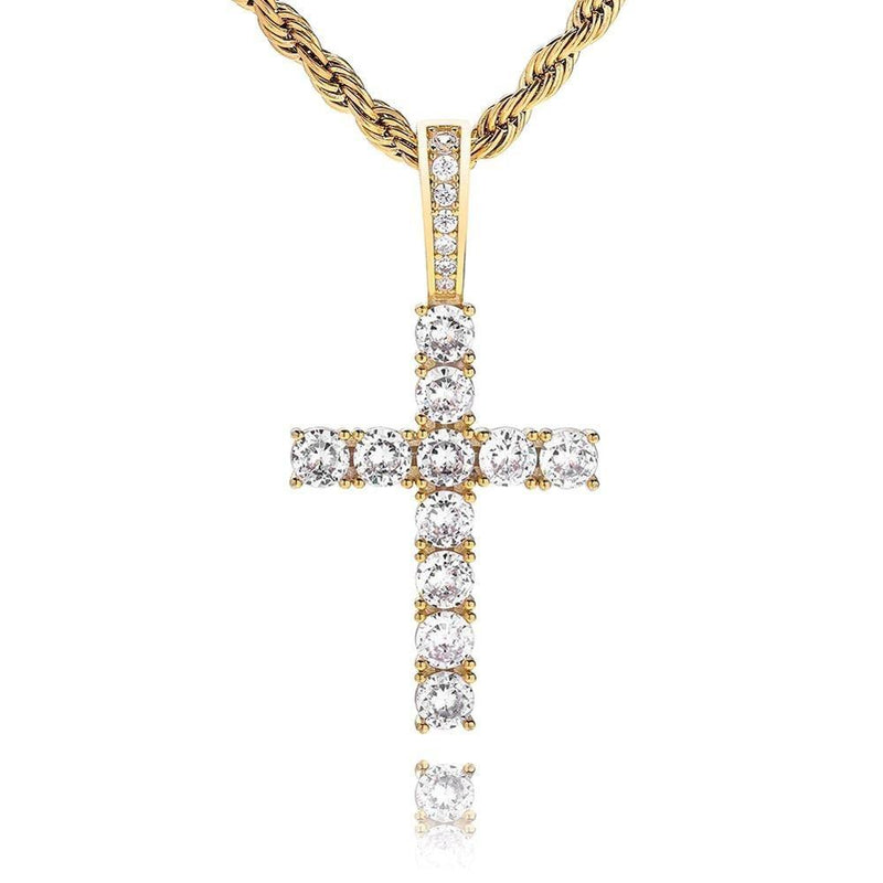 CROSS PENDANT 14K X STERLING SILVER - ICECI