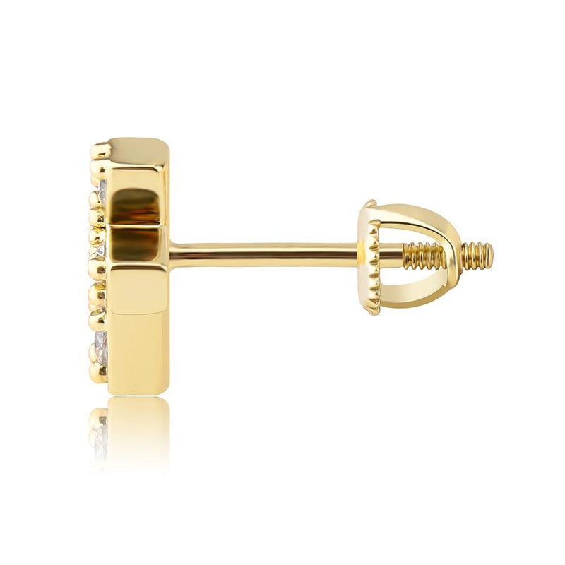 CROSS STUD EARRINGS 14K X STERLING SILVER - ICECI