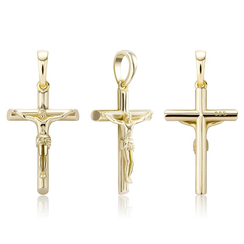 CRUCIFIX PENDANT 14K X STERLING SILVER - ICECI