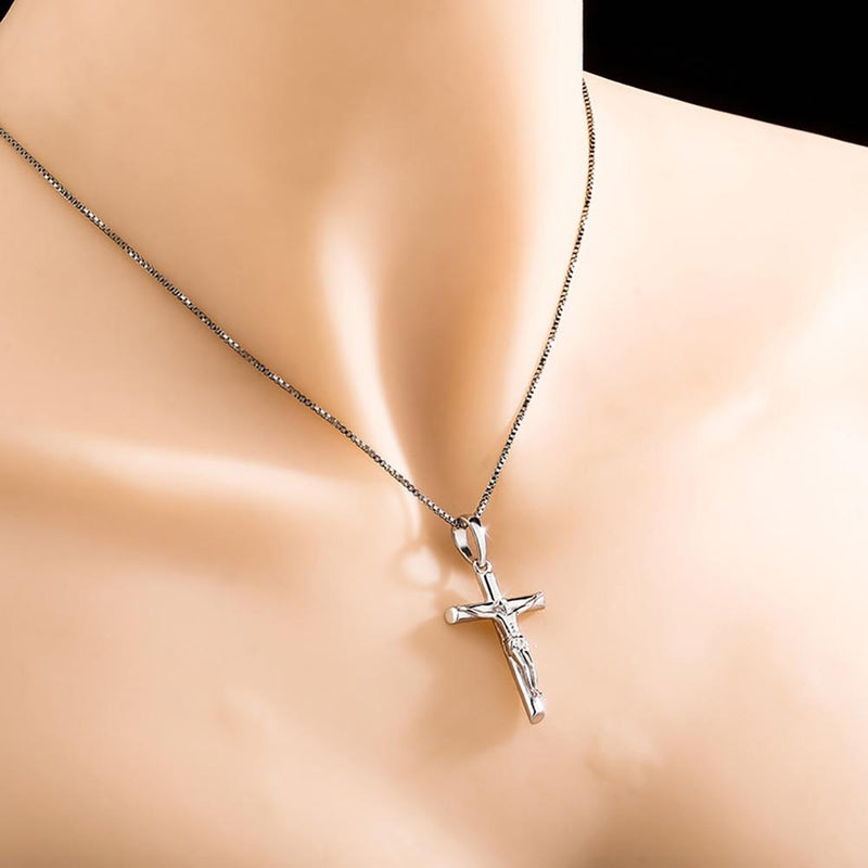 CRUCIFIX PENDANT 14K X STERLING SILVER - ICECI