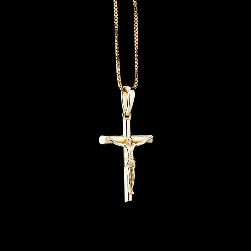 CRUCIFIX PENDANT 14K X STERLING SILVER - ICECI