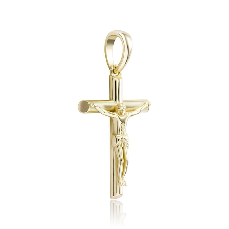 CRUCIFIX PENDANT 14K X STERLING SILVER - ICECI