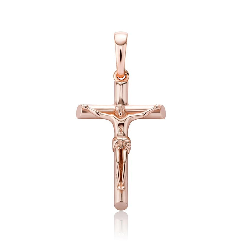 CRUCIFIX PENDANT 14K X STERLING SILVER - ICECI