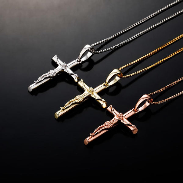 CRUCIFIX PENDANT 14K X STERLING SILVER - ICECI