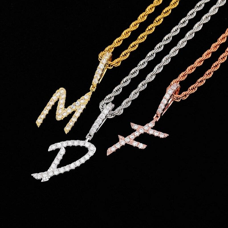 CUSTOM BRUSH LETTER PENDANT 18K - ICECI