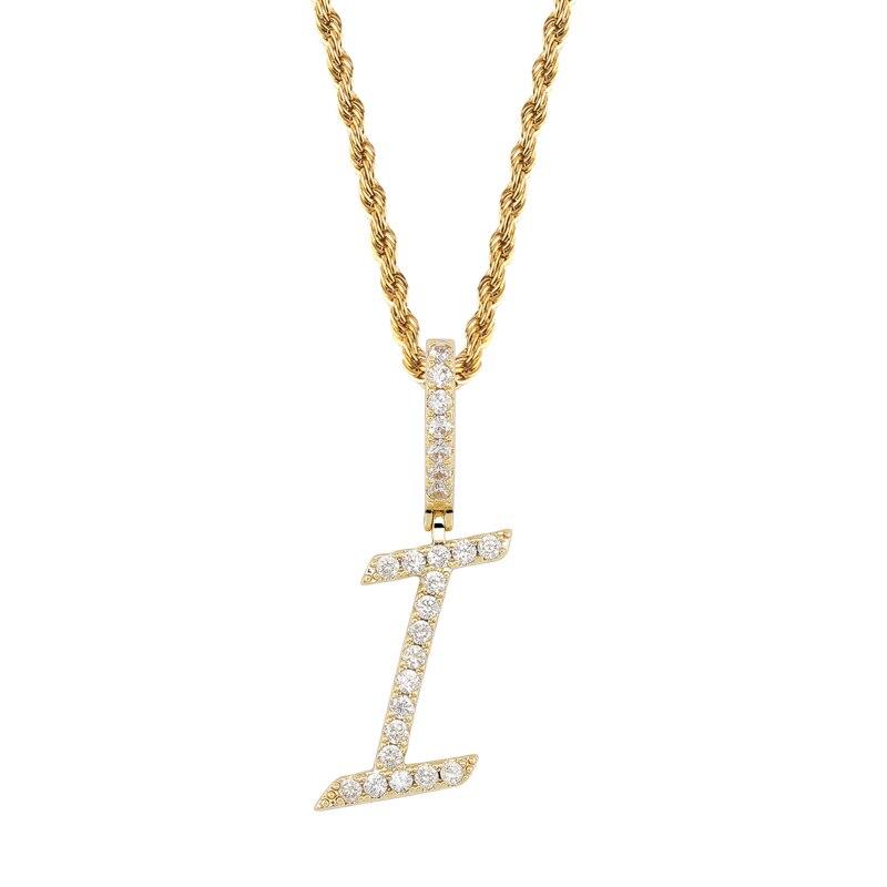 CUSTOM BRUSH LETTER PENDANT 18K - ICECI