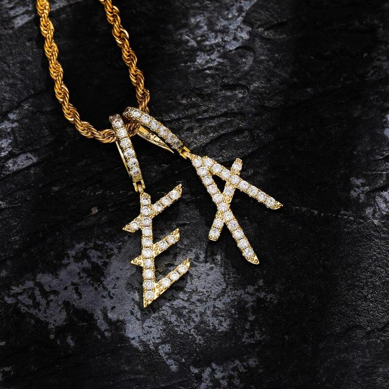 CUSTOM BRUSH LETTER PENDANT 18K - ICECI