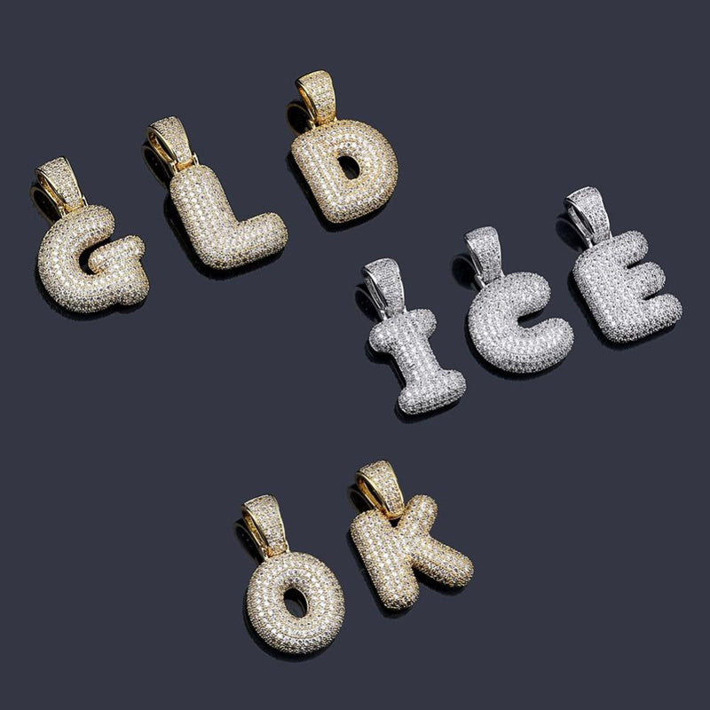 CUSTOM BUBBLE LETTER PENDANT 18K - ICECI