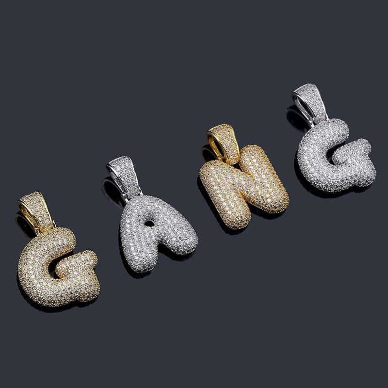 CUSTOM BUBBLE LETTER PENDANT 18K - ICECI