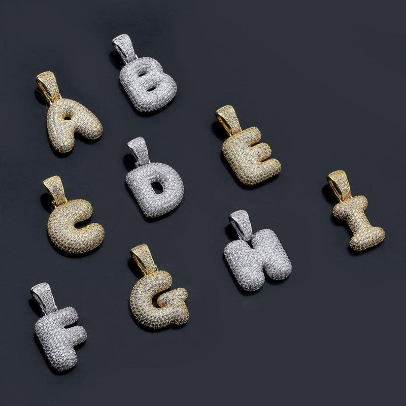 CUSTOM BUBBLE LETTER PENDANT 18K - ICECI