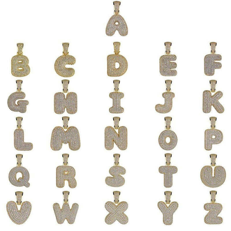 CUSTOM BUBBLE LETTER PENDANT 18K - ICECI