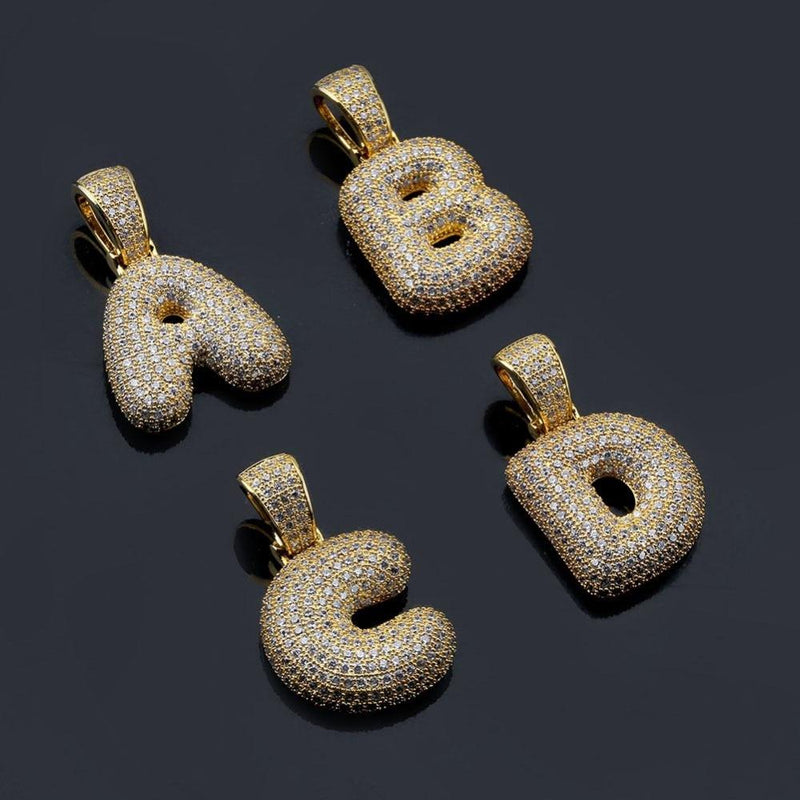 CUSTOM BUBBLE LETTER PENDANT 18K - ICECI