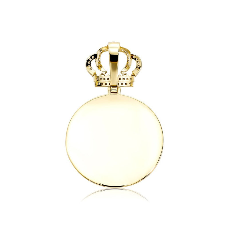 Custom Crown Photo Medallion Pendant 14K - ICECI
