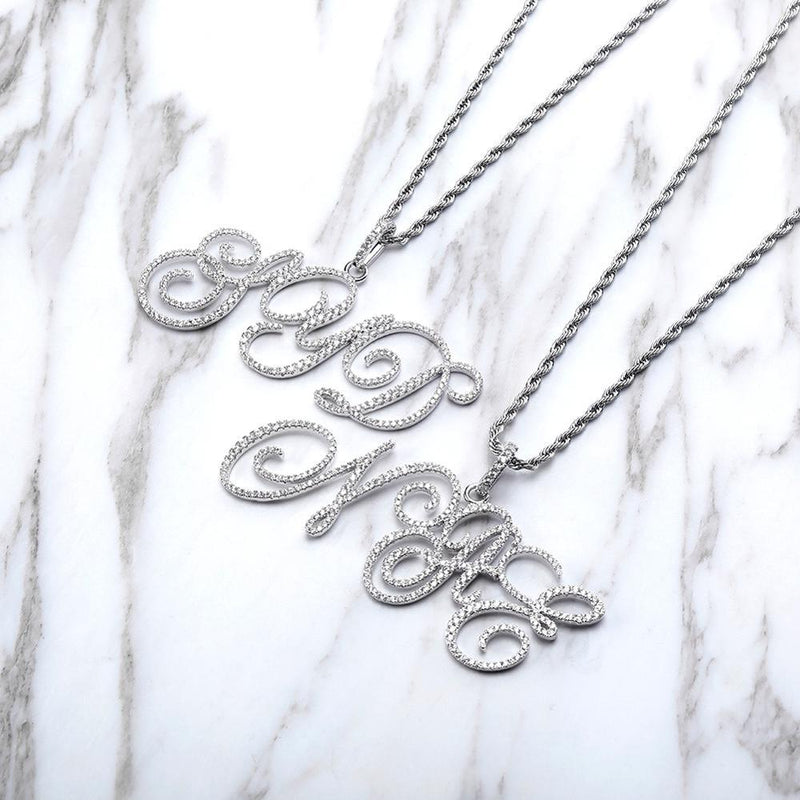 CUSTOM CURSIVE FONT PENDANT 18K - ICECI