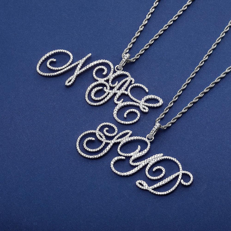 CUSTOM CURSIVE FONT PENDANT 18K - ICECI