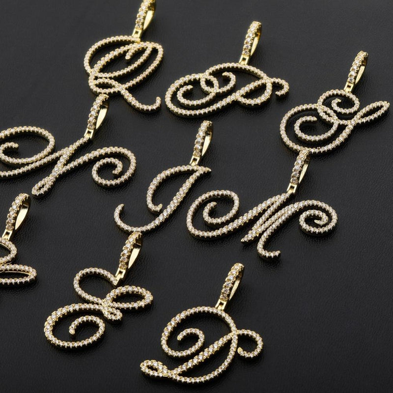 CUSTOM CURSIVE FONT PENDANT 18K - ICECI