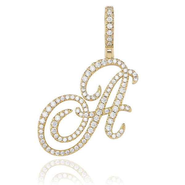 CUSTOM CURSIVE LETTER PENDANT 18K - ICECI