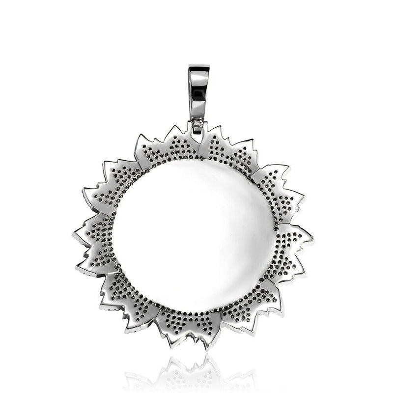 Custom Flames Photo Medallion Pendant 14K - ICECI