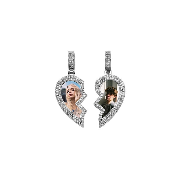 Custom Heartbreak Magnetic Photo Pendant 14K - ICECI