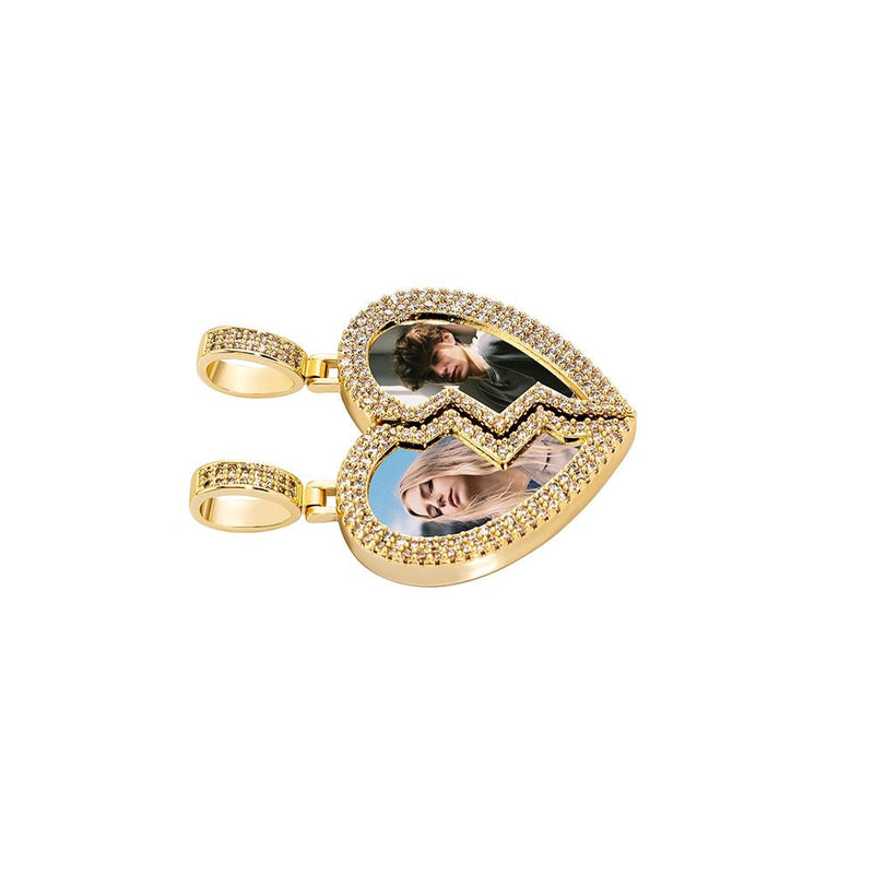 Custom Heartbreak Magnetic Photo Pendant 14K - ICECI