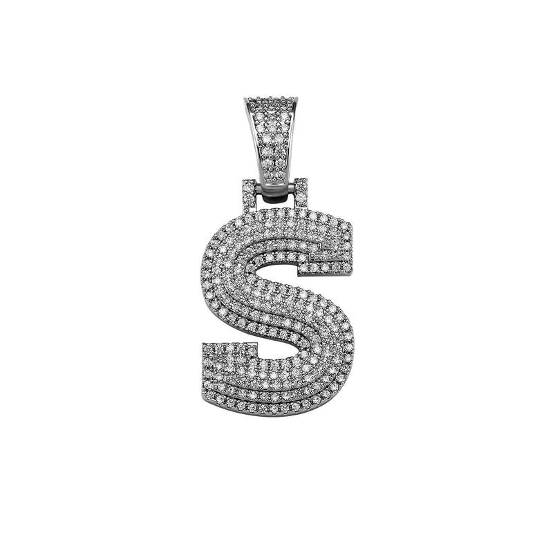 Custom Micro Pave Letter Pendant 14K - ICECI